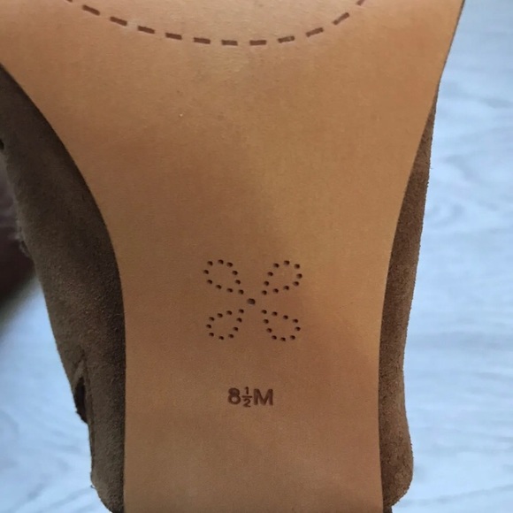 NEW Caslon Cognac Suede Maggie Slide Sandal Block Wood Heel Size 8.5, Brown - Picture 5 of 12